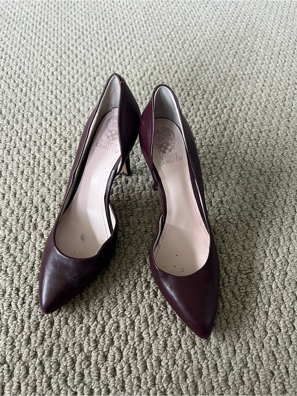 Vince Camuto Deep Burgundy Pointed Leather Pumps